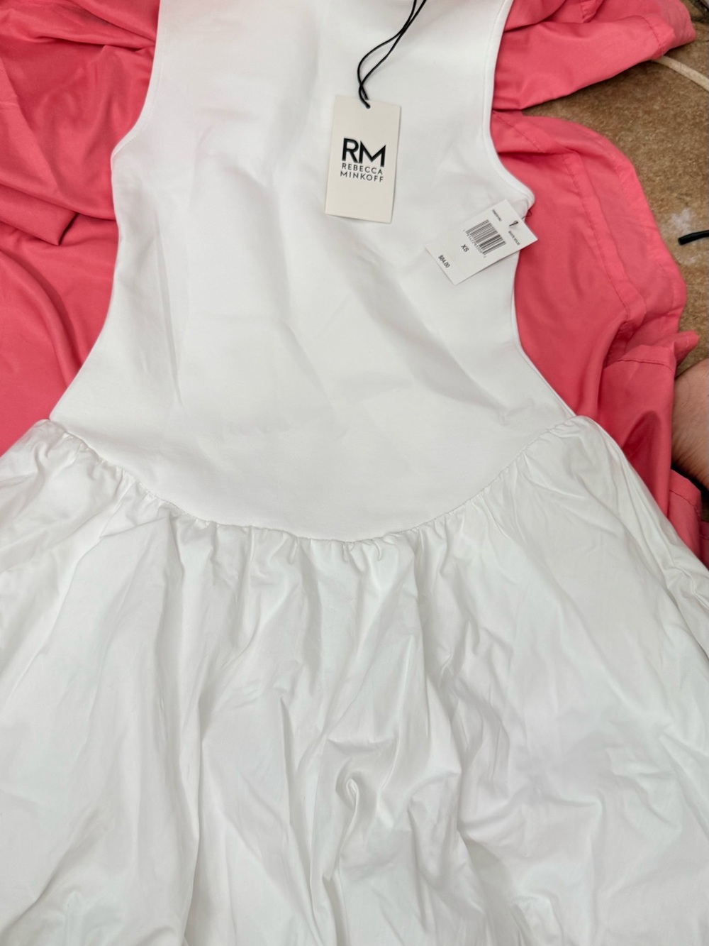 Rebecca Minkoff White Sleeveless Peplum Dress